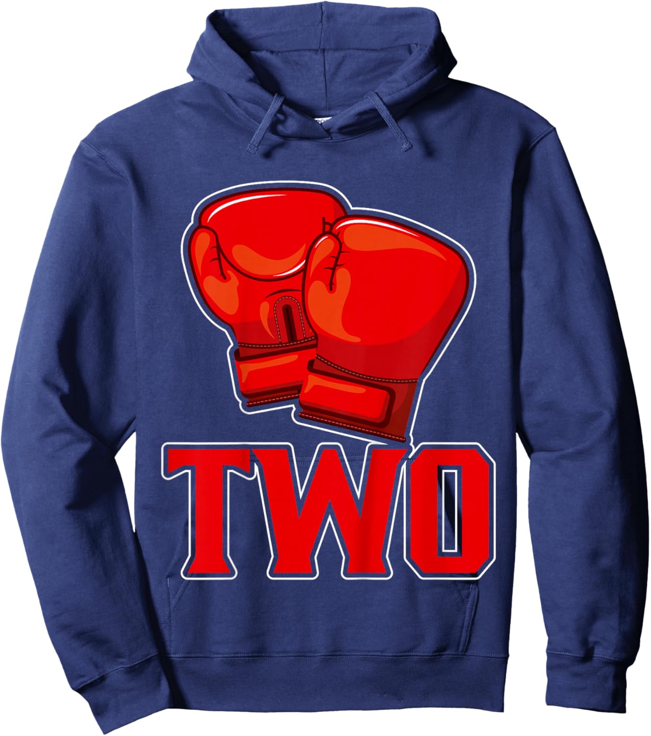 Kids Boxing 2nd Birthday Two Years Old Birthday Party Kids Hoodie - Hoodie | Navy