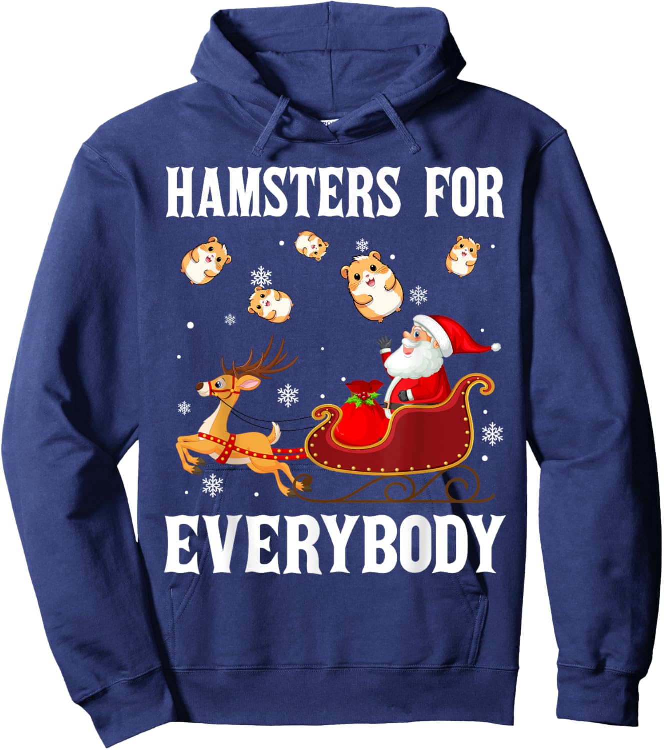 Hamsters For Everybody Christmas Santa Claus Hamster Xmas Hoodie - Hoodie | Navy