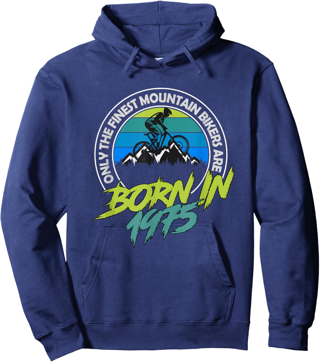 50 Year Old MTB Born in 1974 50th Birthday Mountain Biker Hoodie - Hoodie | Navy