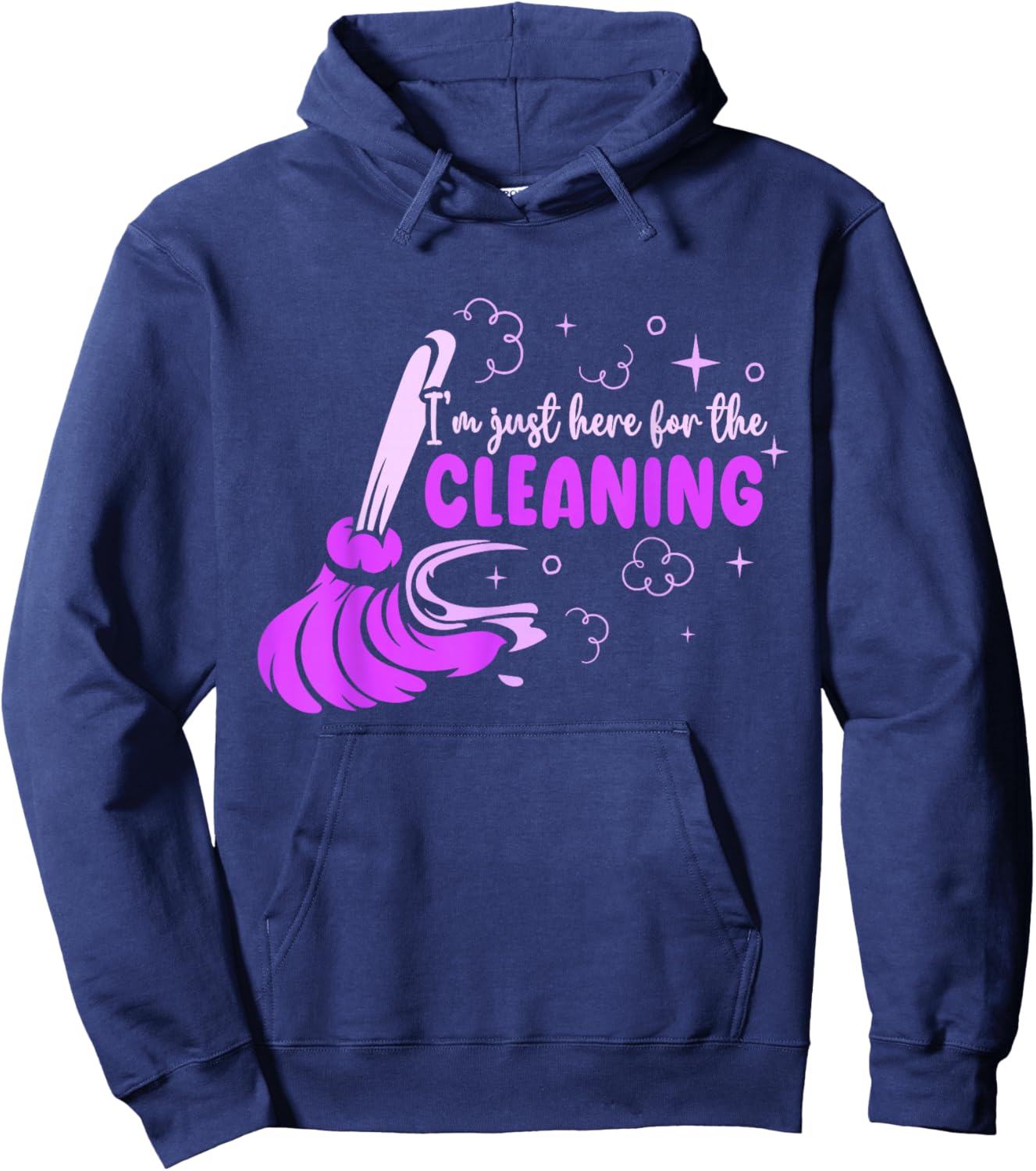 Housekeeping Manager Housekeeper Gift , Women's Adults, Black, Small, Short Sleeve, , , Letter Print, Household, Modern, Casual, All Seasons, Vacuum Cleaner Theme Hoodie - Hoodie | Navy