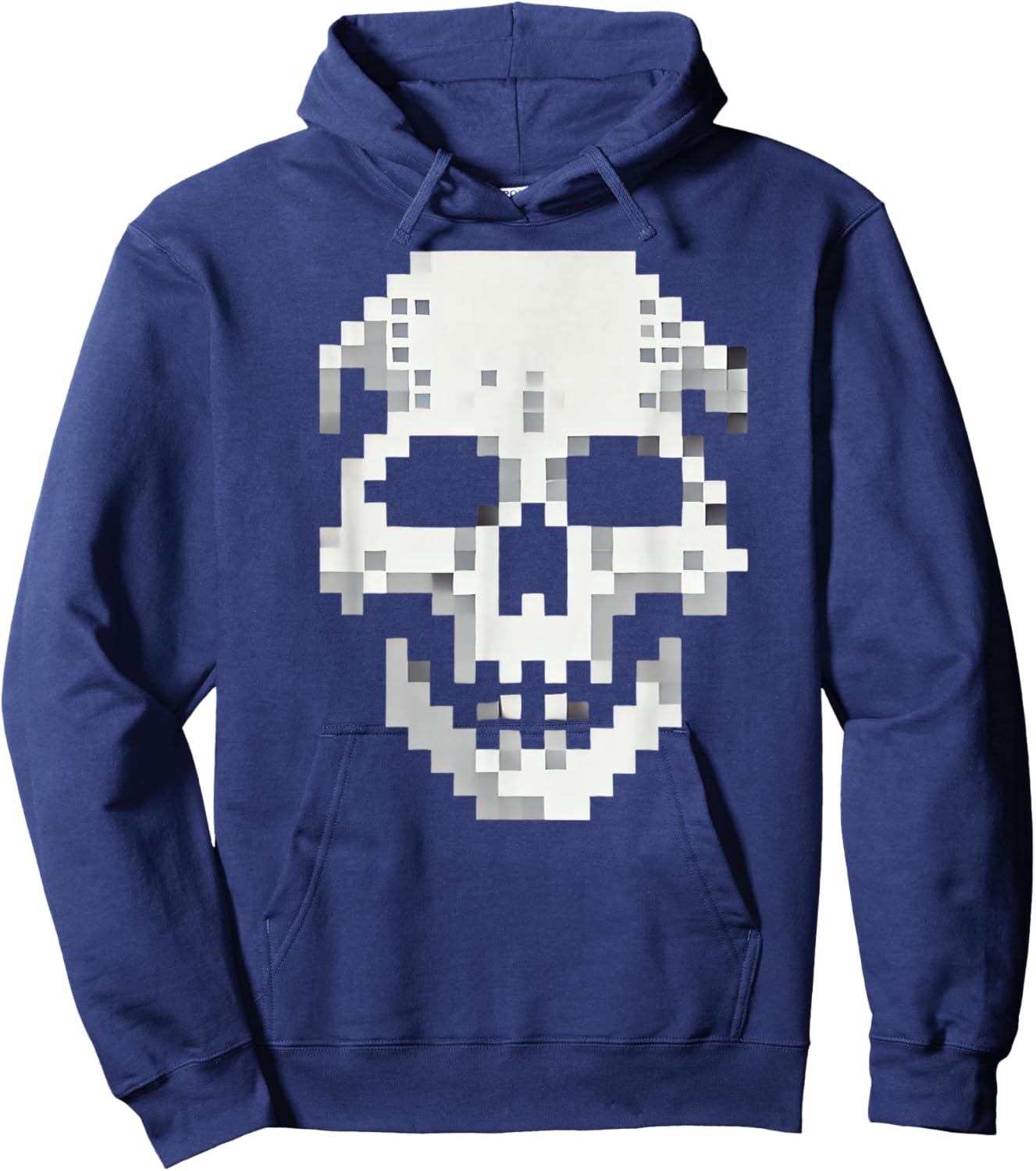 Skull for retro gaming and Halloween. Pixel 80s game skull Hoodie - Hoodie | Navy