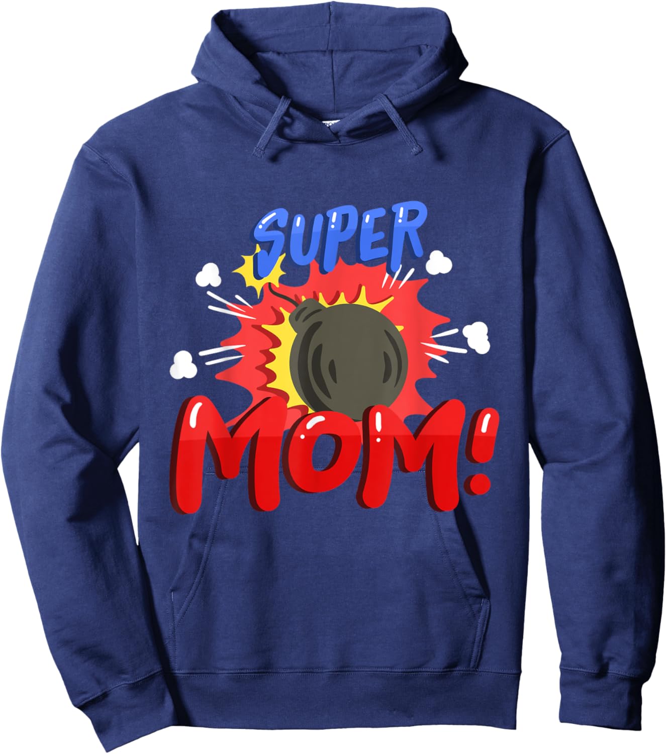 Mom Superhero Comic Birthday Party Family Matching Hoodie - Hoodie | Navy