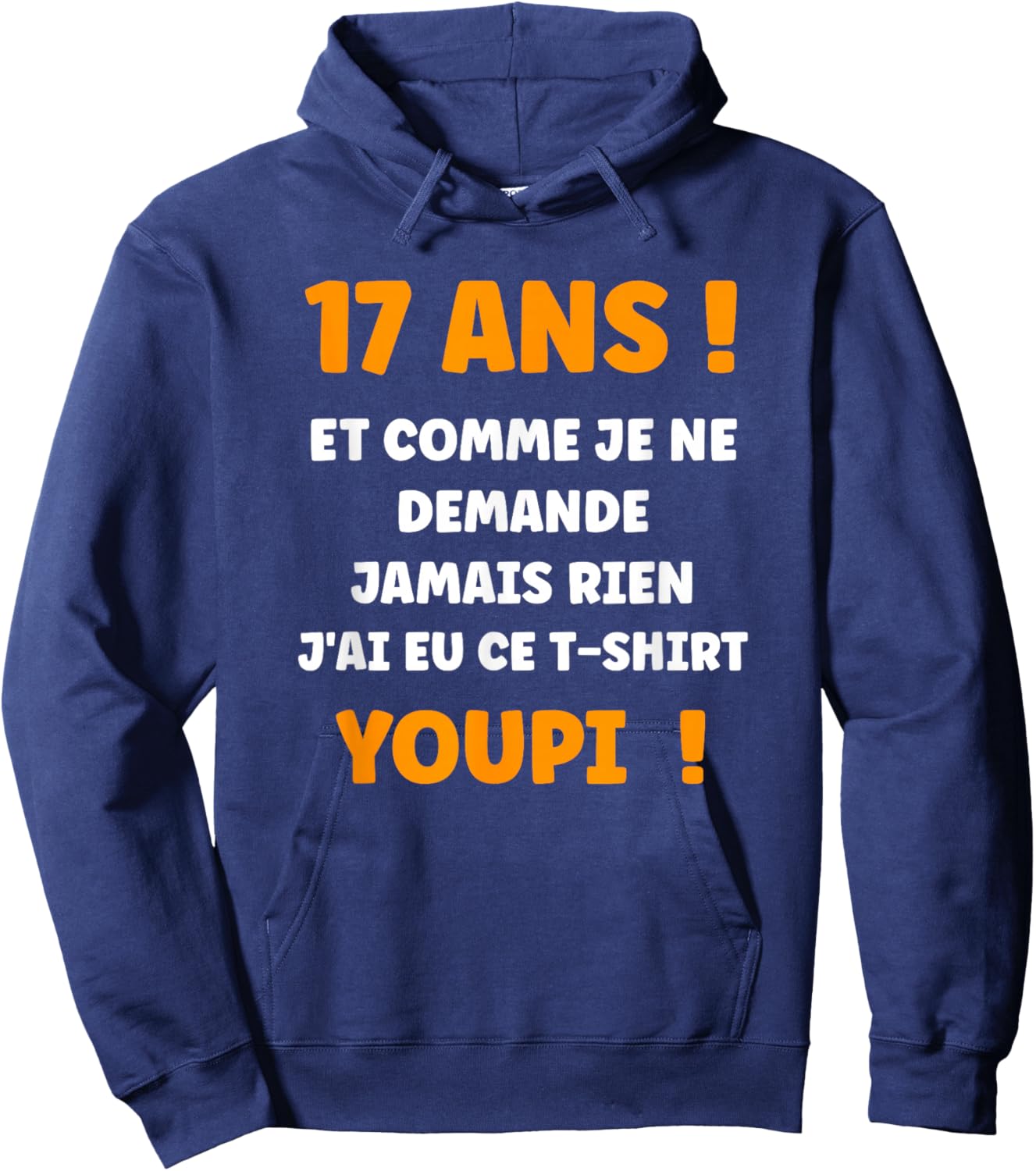 Funny Draw Boy Teen 17 Years Funny Birthday 17 Years Old Hoodie - Hoodie | Navy