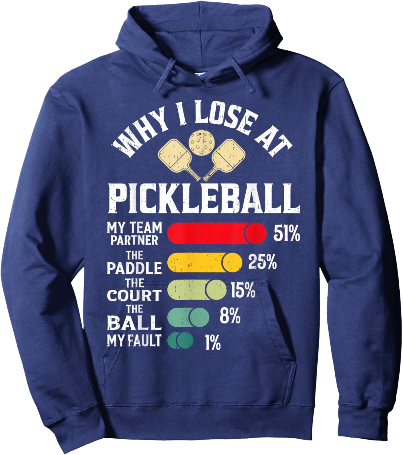 Why I Lose at Pickleball Funny Design for Pickleball Players Hoodie - Hoodie | Navy