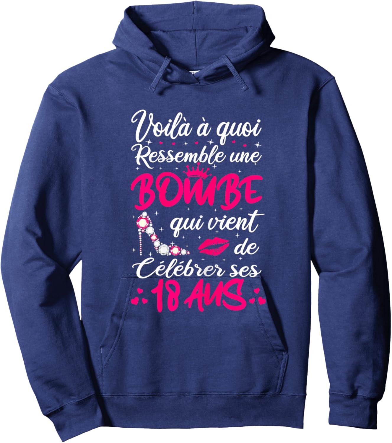Birthday 18 Year Old Girl Bomb Gift Humor Funny Party Hoodie - Hoodie | Navy
