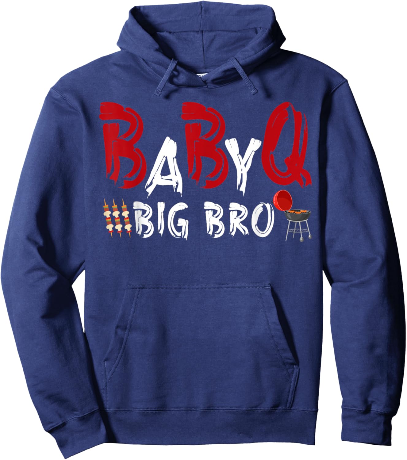 Big bro Baby BBQ Shower Themed Family Matching Barbecue Hoodie - Hoodie | Navy