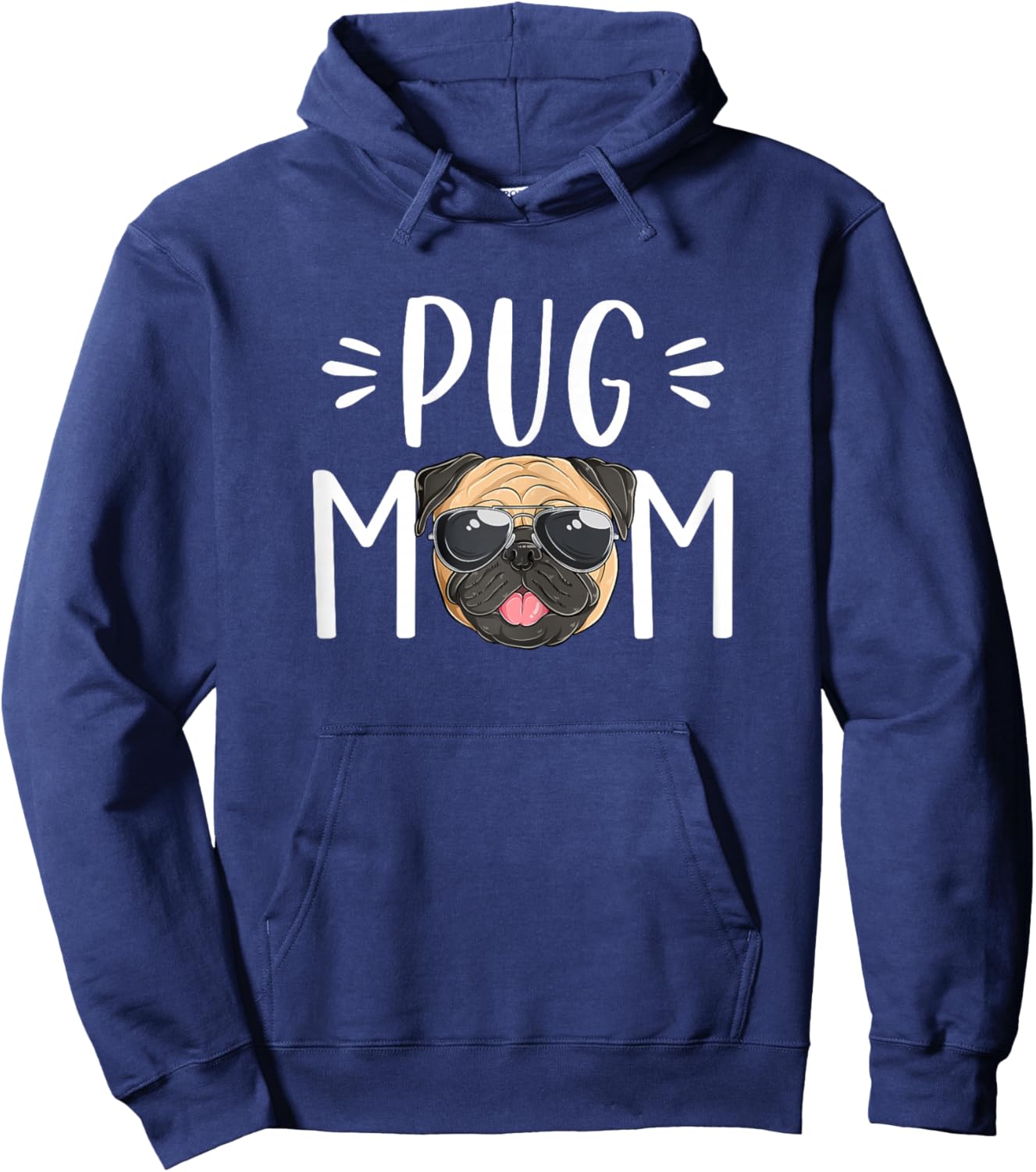 Pug Mom Cute Pug Puppy Pet Dog Lover Women Hoodie - Hoodie | Navy