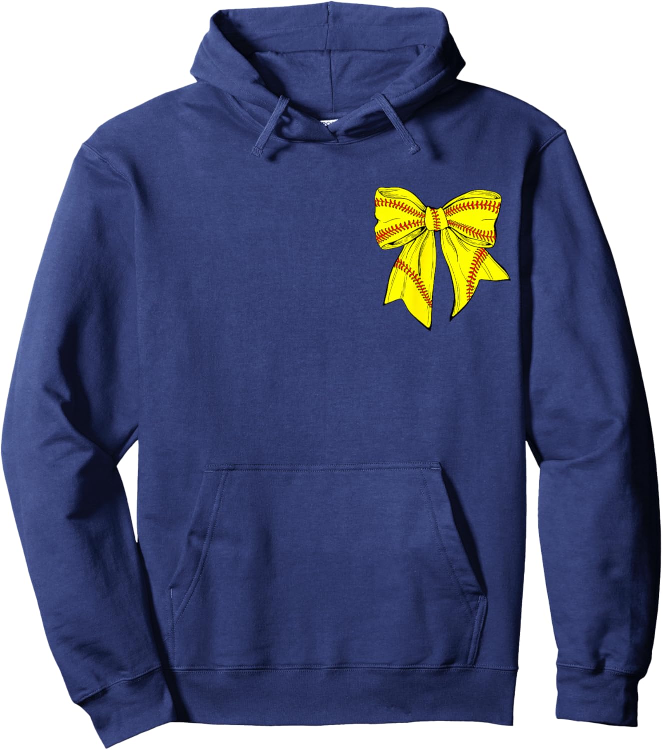 Softball Bow Game Day Coquette Women Front and Back Print Hoodie - Hoodie | Navy