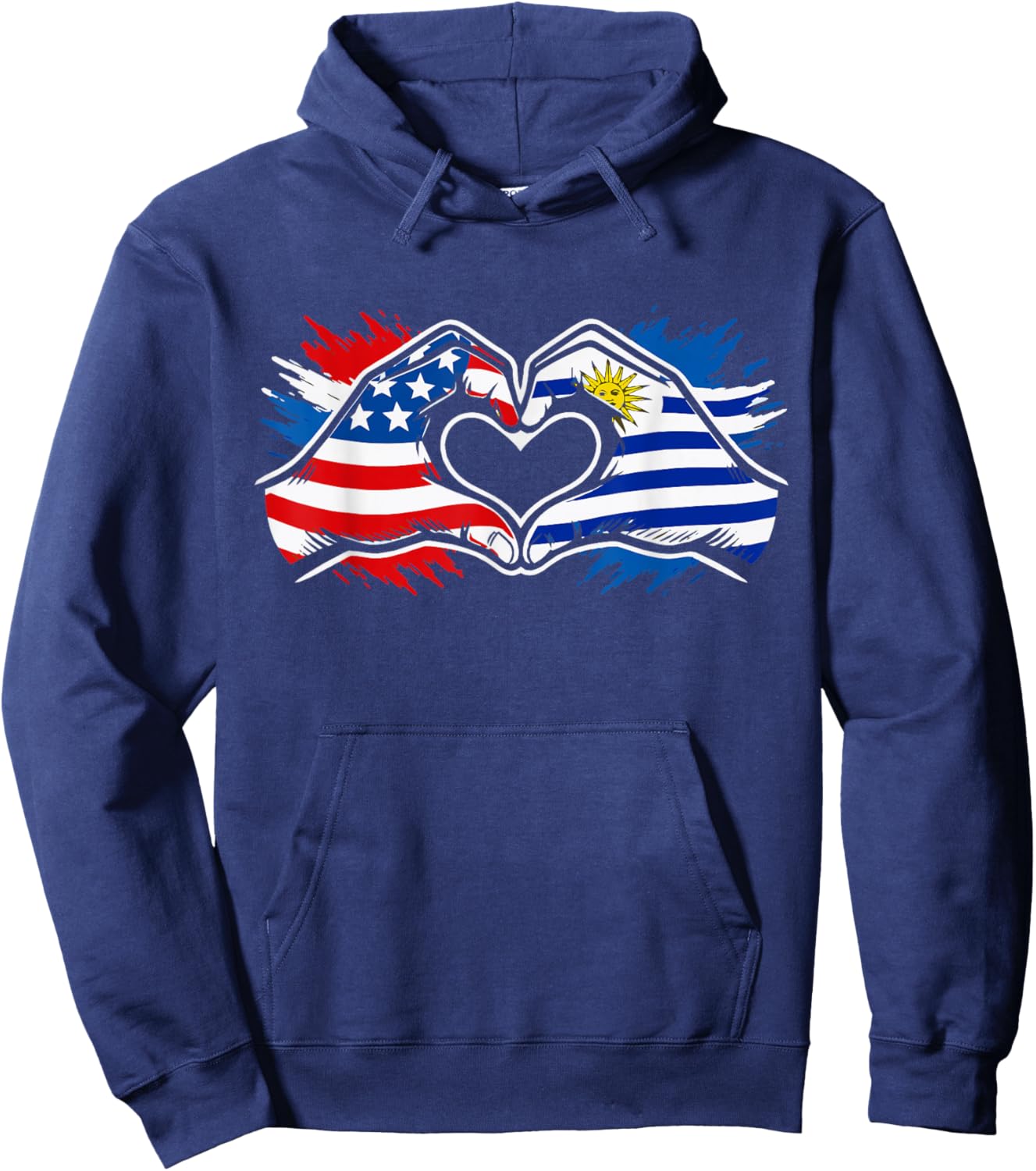 Uruguay American Flag Hoodie - Hoodie | Navy