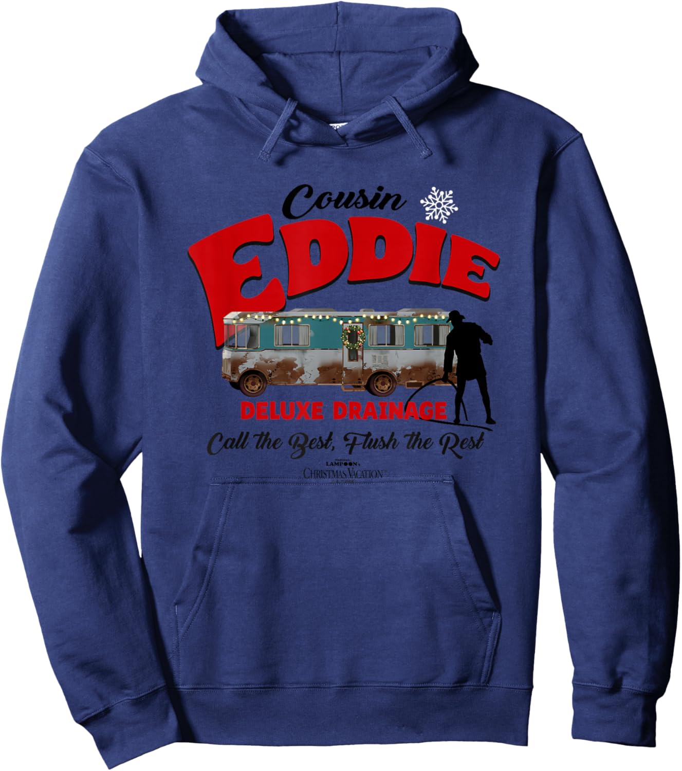 Christmas Vacation Cousin Eddie Deluxe Drainage Hoodie - Hoodie | Navy