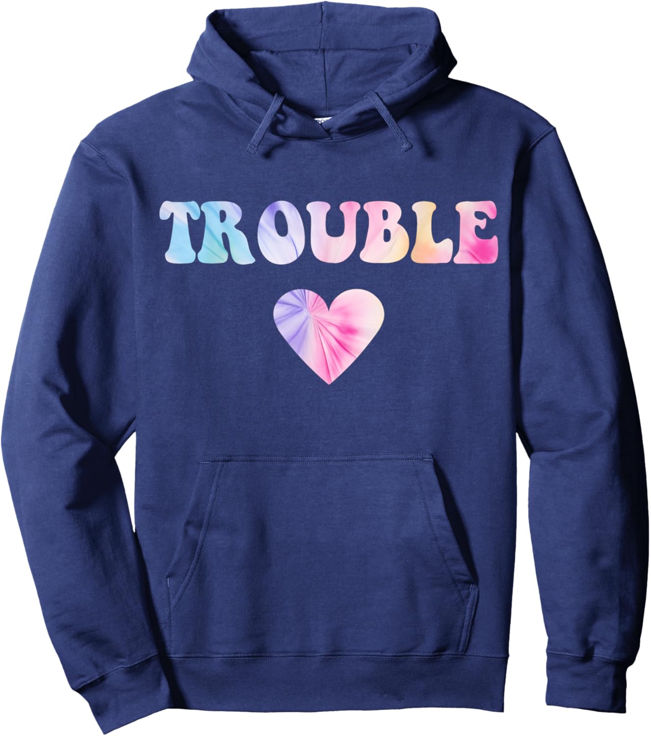 Where I Go Trouble Follows Couple Hoodie - Hoodie | Navy