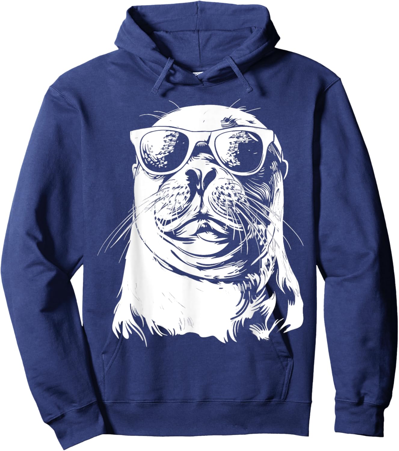 Seal Sunglasses Sea Lion Zookeeper Animal Funny Hoodie - Hoodie | Navy
