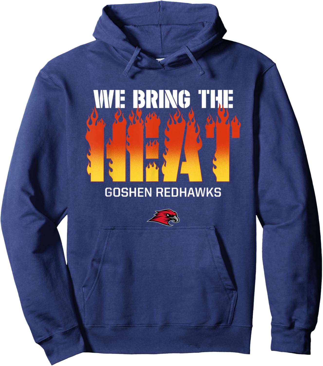 Goshen Redhawks Logo We Bring the Heat HS Hoodie - Hoodie | Navy