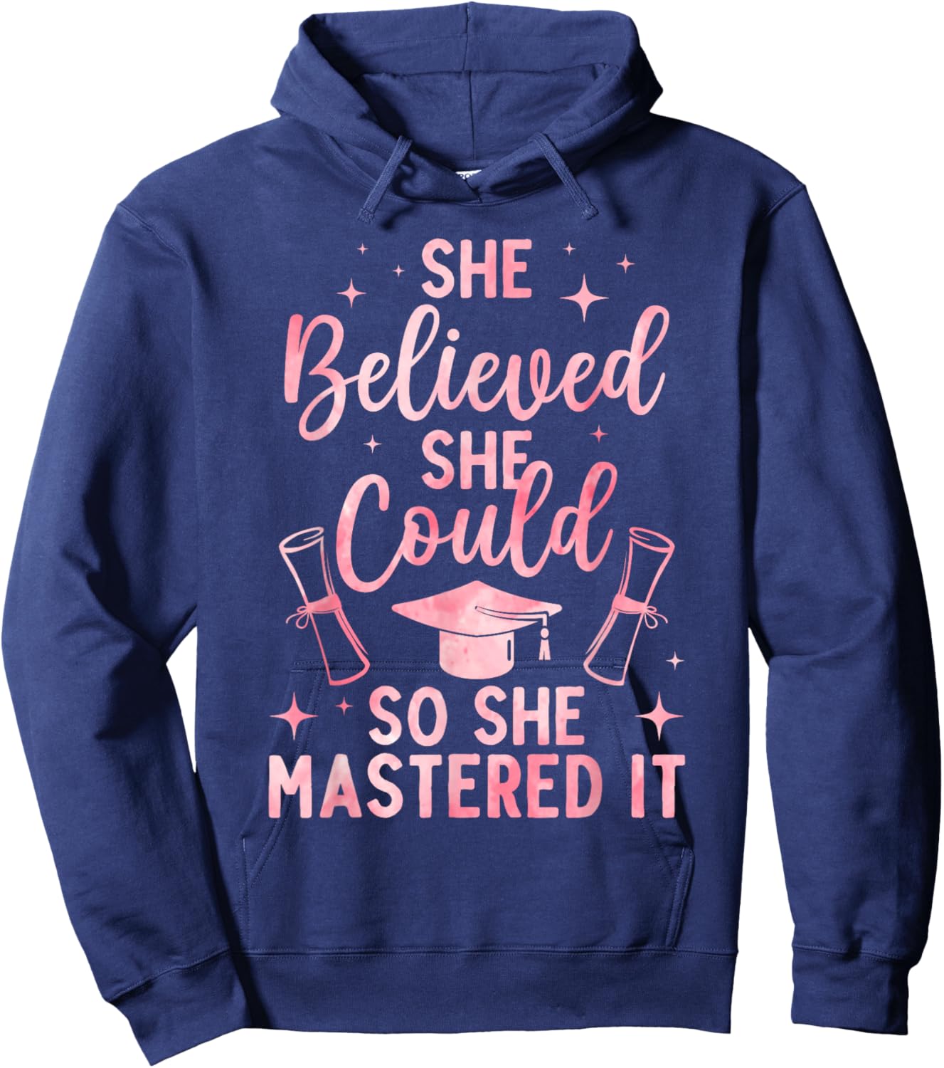 Masters Degree Graduation Art Girl Masters Degree Hoodie - Hoodie | Navy