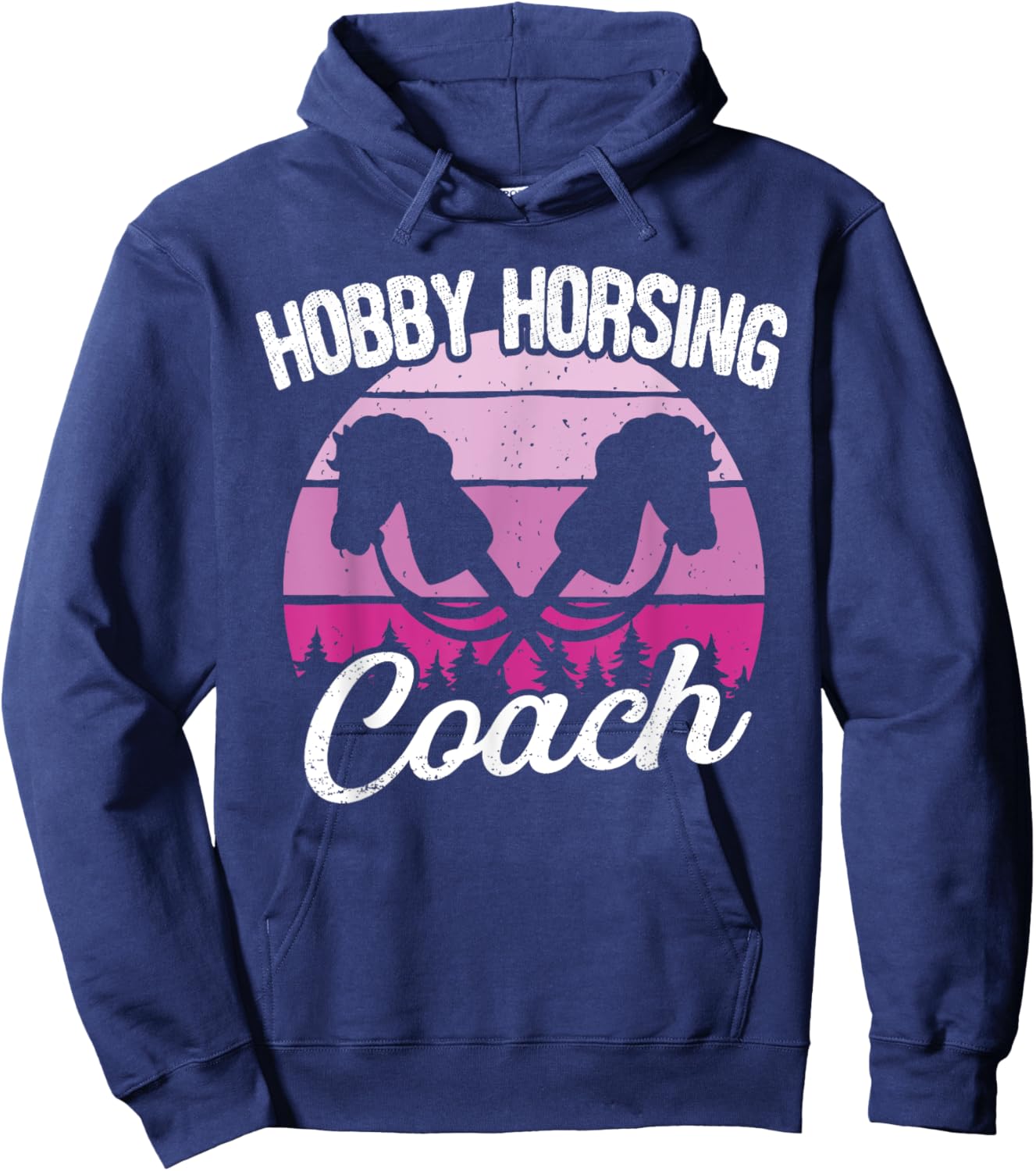 Retro Funny Hobby Horsing Cute Hobby Horse for Girls Coach Hoodie - Hoodie | Navy
