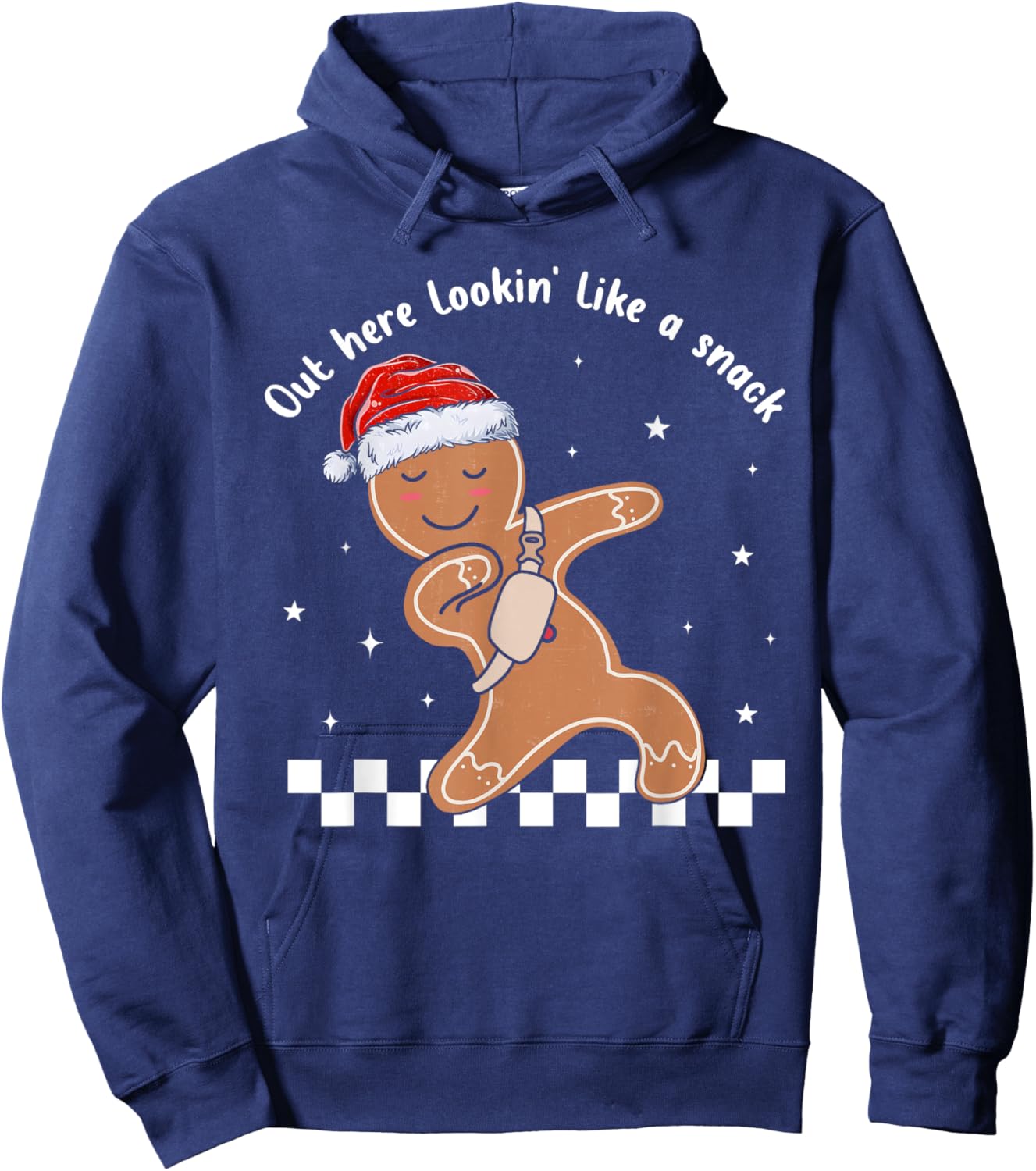 Out Here Looking Like A Snack Gingerbread BouJee Christmas Hoodie - Hoodie | Navy