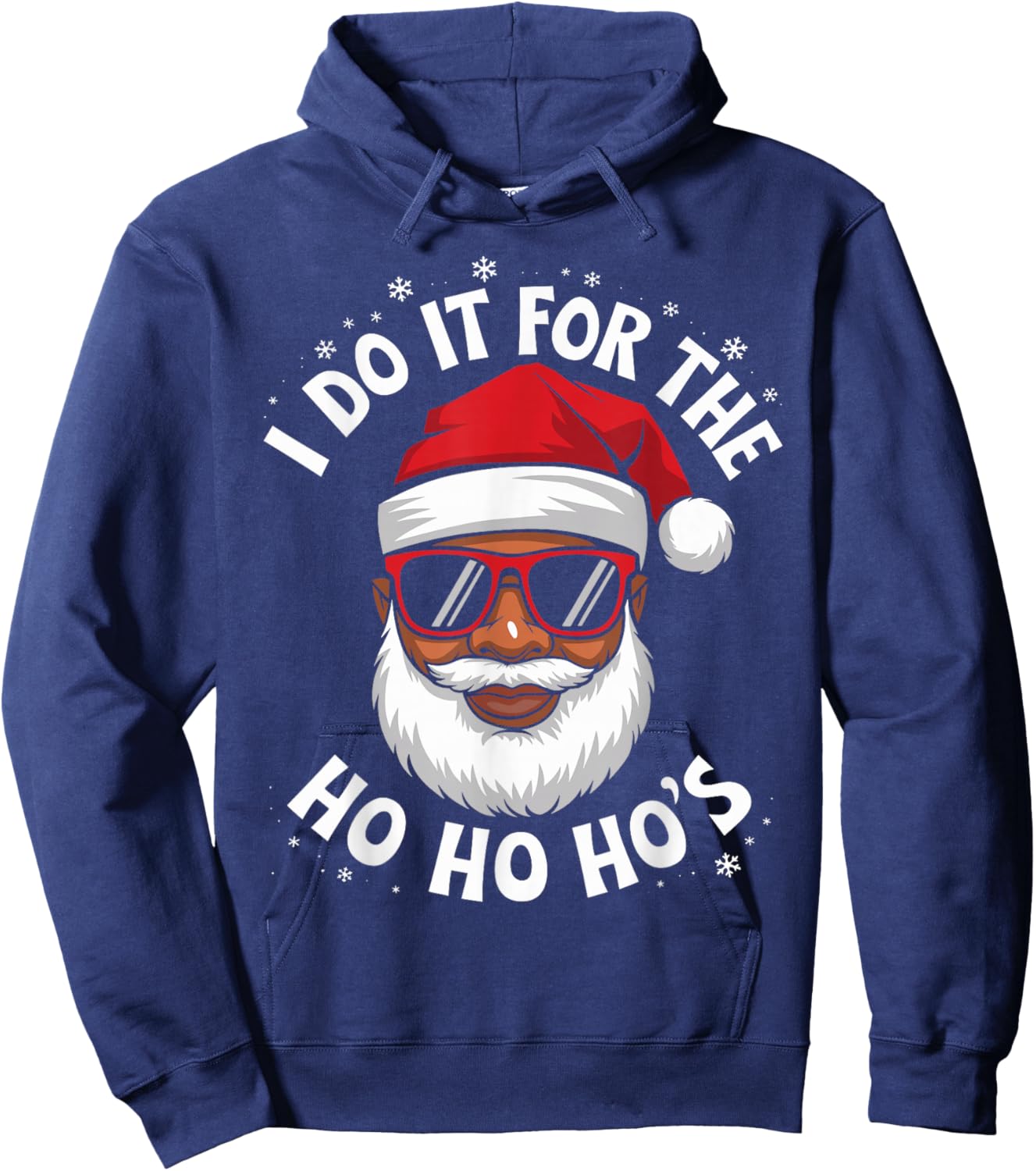 African American Santa Black Christmas I Do It For The Funny Hoodie - Hoodie | Navy