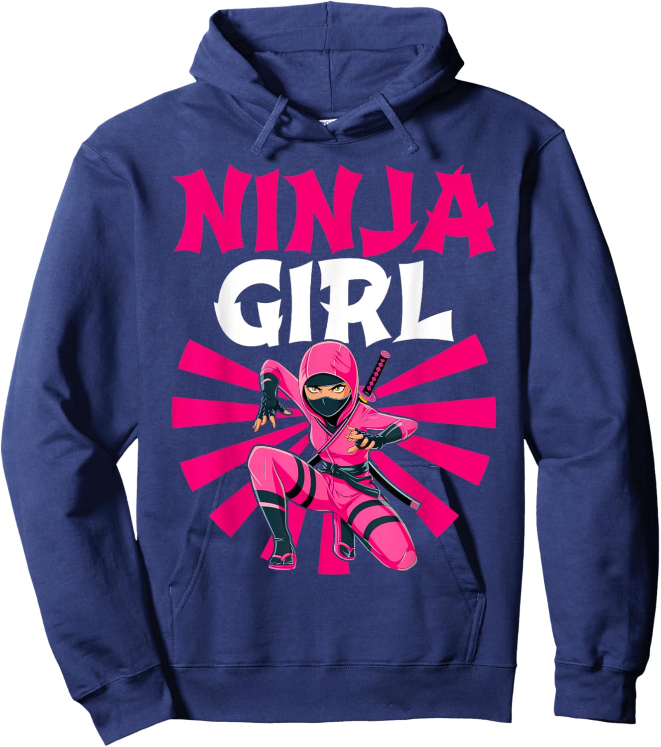 Cool Ninja Art Girls Shinobi Ninja Training Ninja Hoodie - Hoodie | Navy