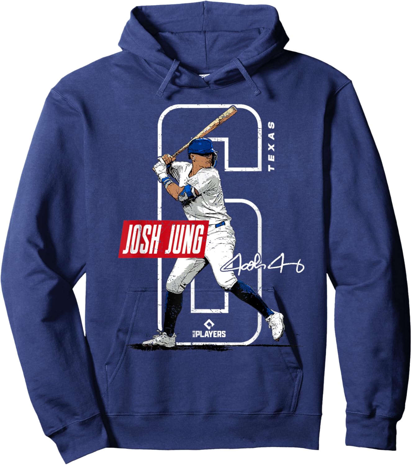 Josh Jung | Texas Baseball Players | MLBJOJ3002 Hoodie - Hoodie | Navy