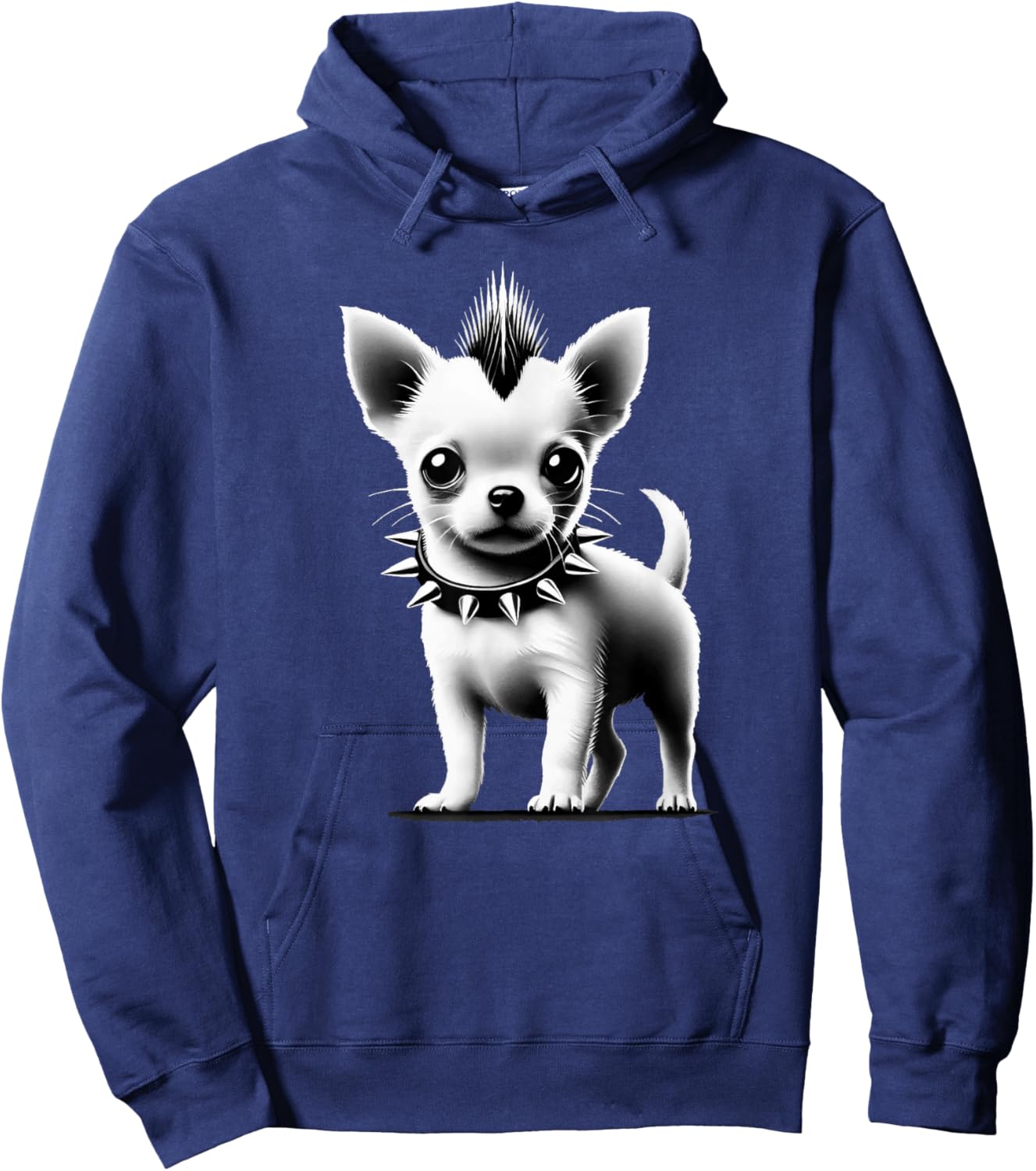 Cute Little Punk Chihuahua, Puppy Dog Face, Funny Rock Goth Hoodie - Hoodie | Navy