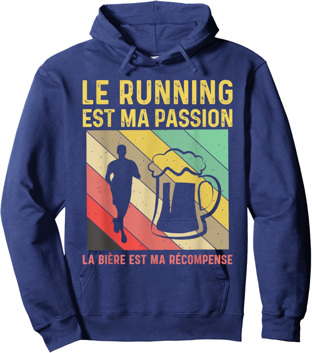 Running Passion Beer Reward Humor Running Hoodie - Hoodie | Navy