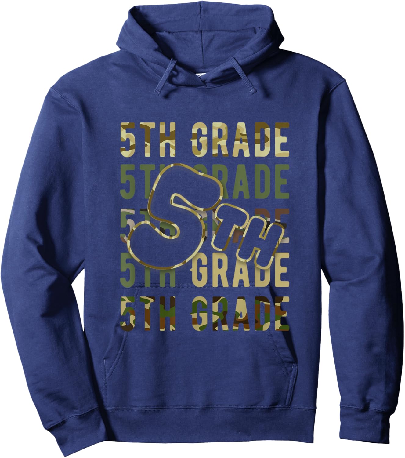 Camo Team 5th Grade Squad Back To School Teacher Kids Boys Hoodie - Hoodie | Navy