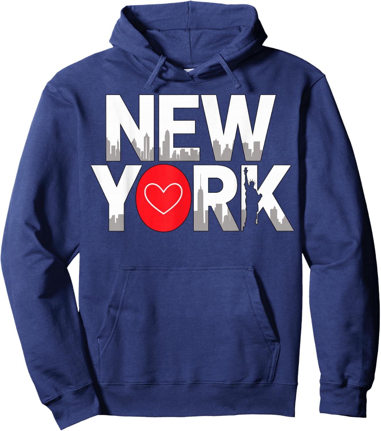 New York Heart Skyline Hoodie - Hoodie | Navy
