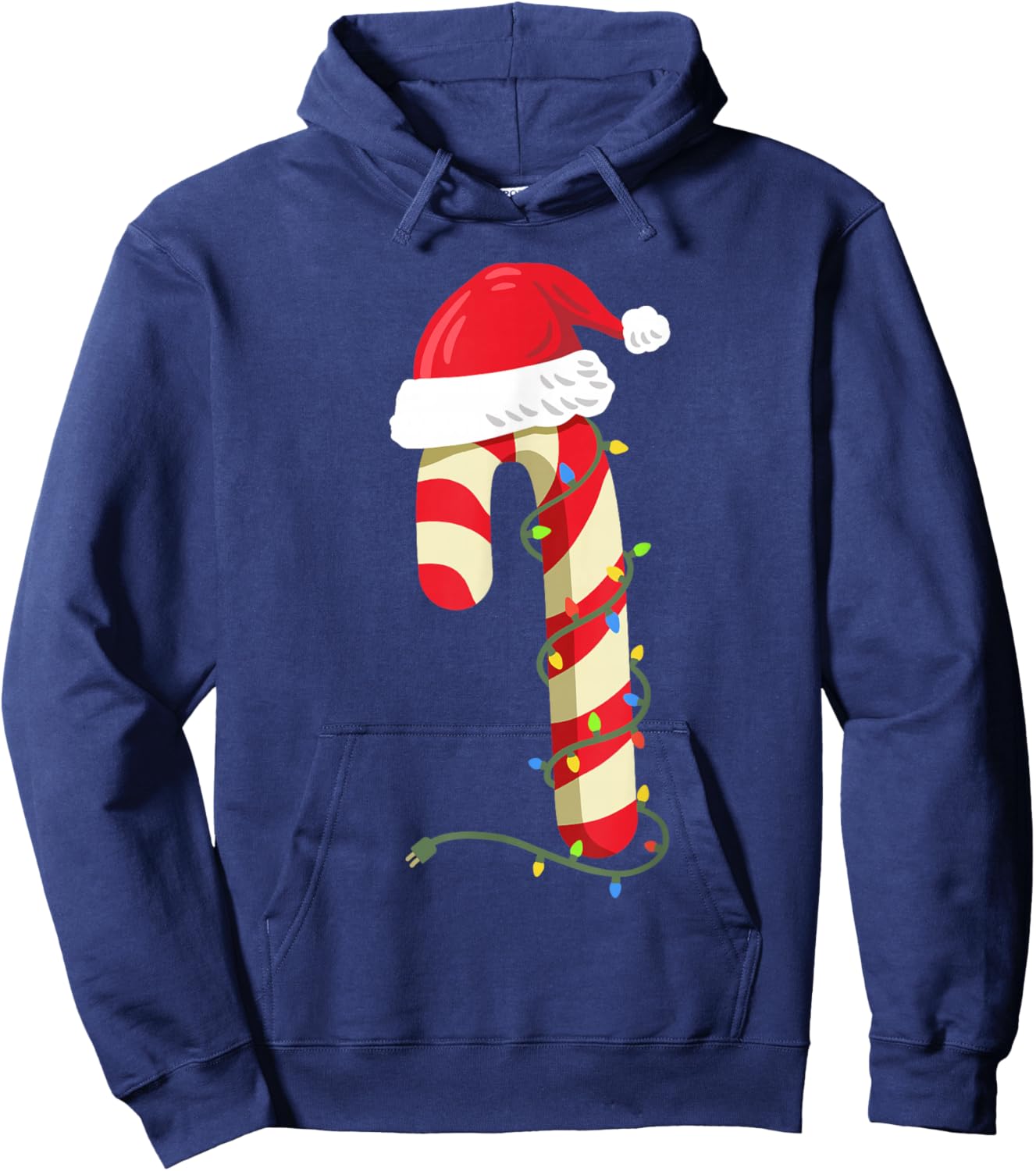 Christmas Candy Cane Funny Santa Xmas Girls Boys Kids Hoodie - Hoodie | Navy