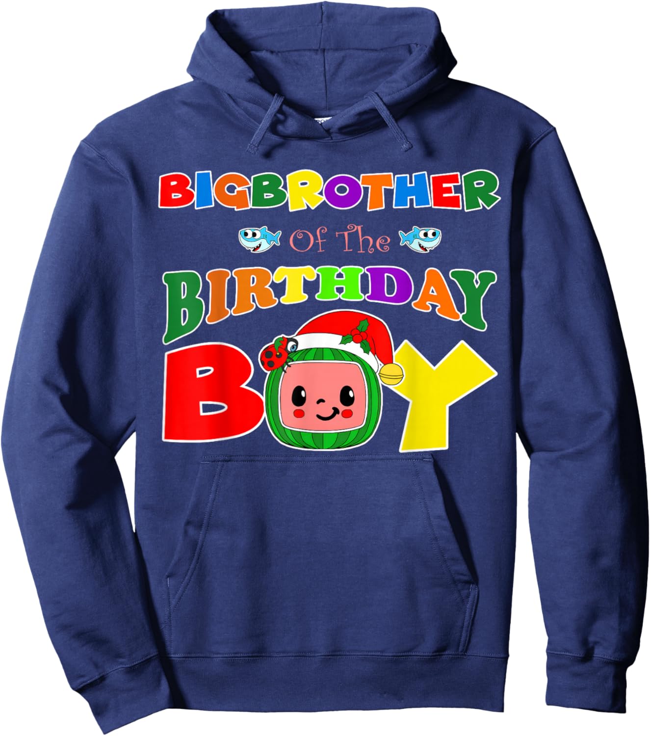 Big Brother Of The Birthday Boy Funny Melon Family Matching Hoodie - Hoodie | Navy