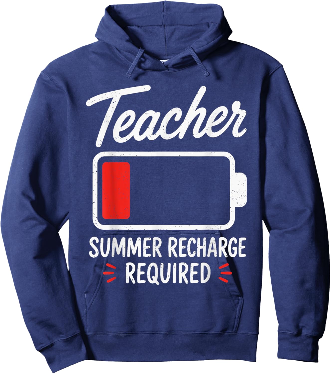 End of Year Teacher Summer Recharge Required Last Day School Hoodie - Hoodie | Navy