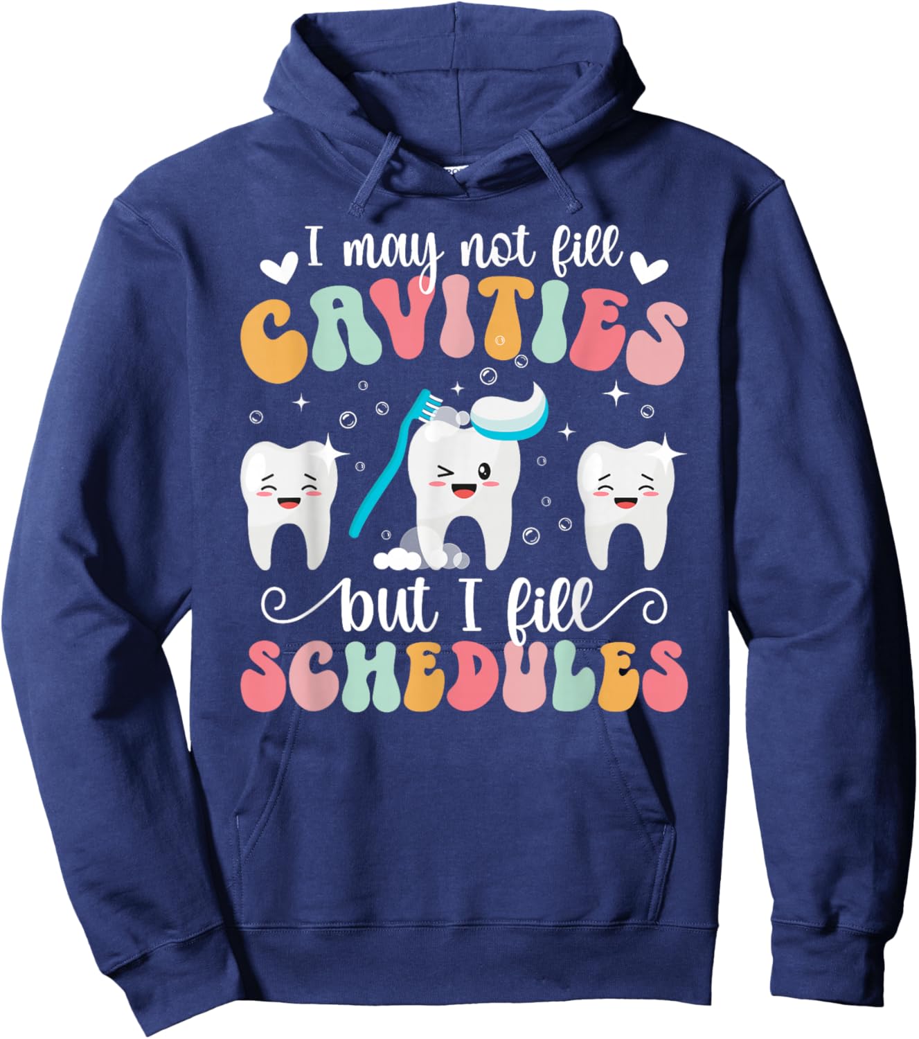 Groovy Dental Receptionist Appreciation Dentist Receptionist Hoodie - Hoodie | Navy