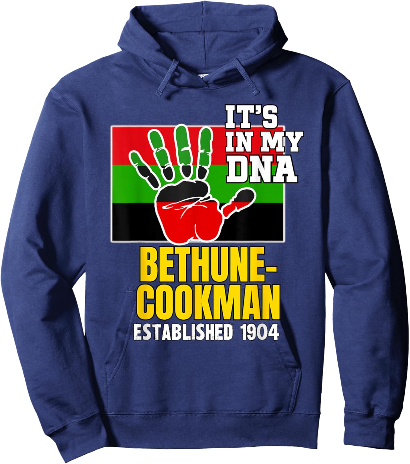 Bethune–Cookman, BSU, Red, Black and Green HBCU Hoodie - Hoodie | Navy