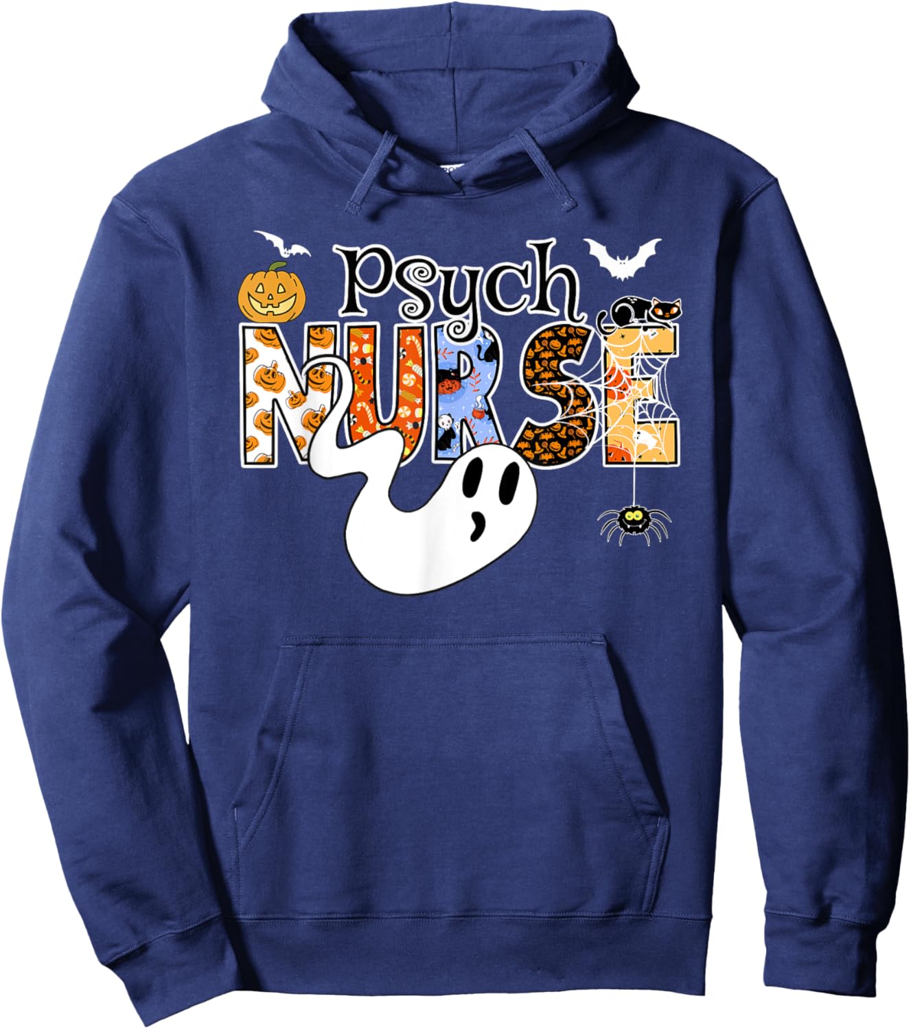 PSYCH NURSE Halloween Costume Psych Nurse Halloween Hoodie - Hoodie | Navy