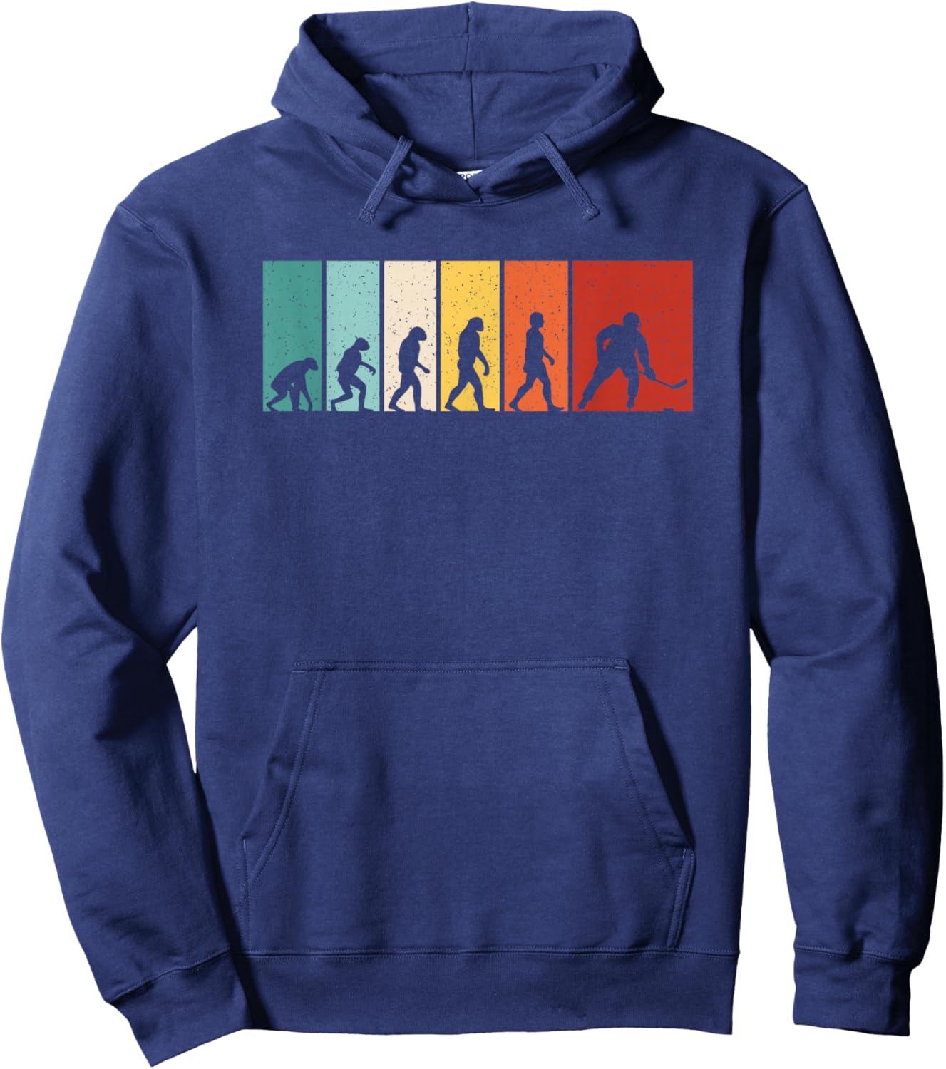 Hockey Evolution Retro Ice Hockey Player Men Boys Hoodie - Hoodie | Navy