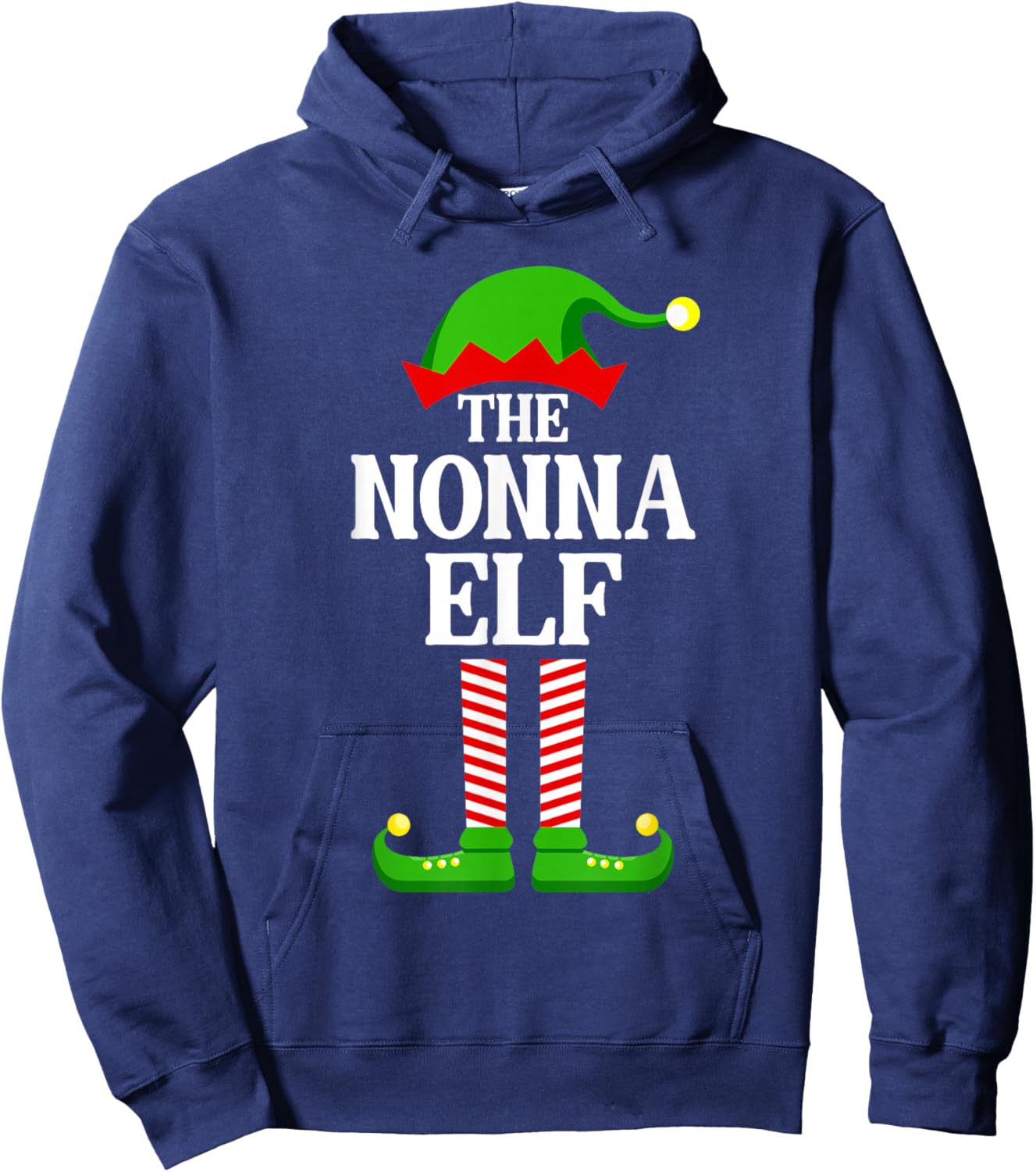 Nonna Elf Family Matching Group Funny Christmas Hoodie - Hoodie | Navy