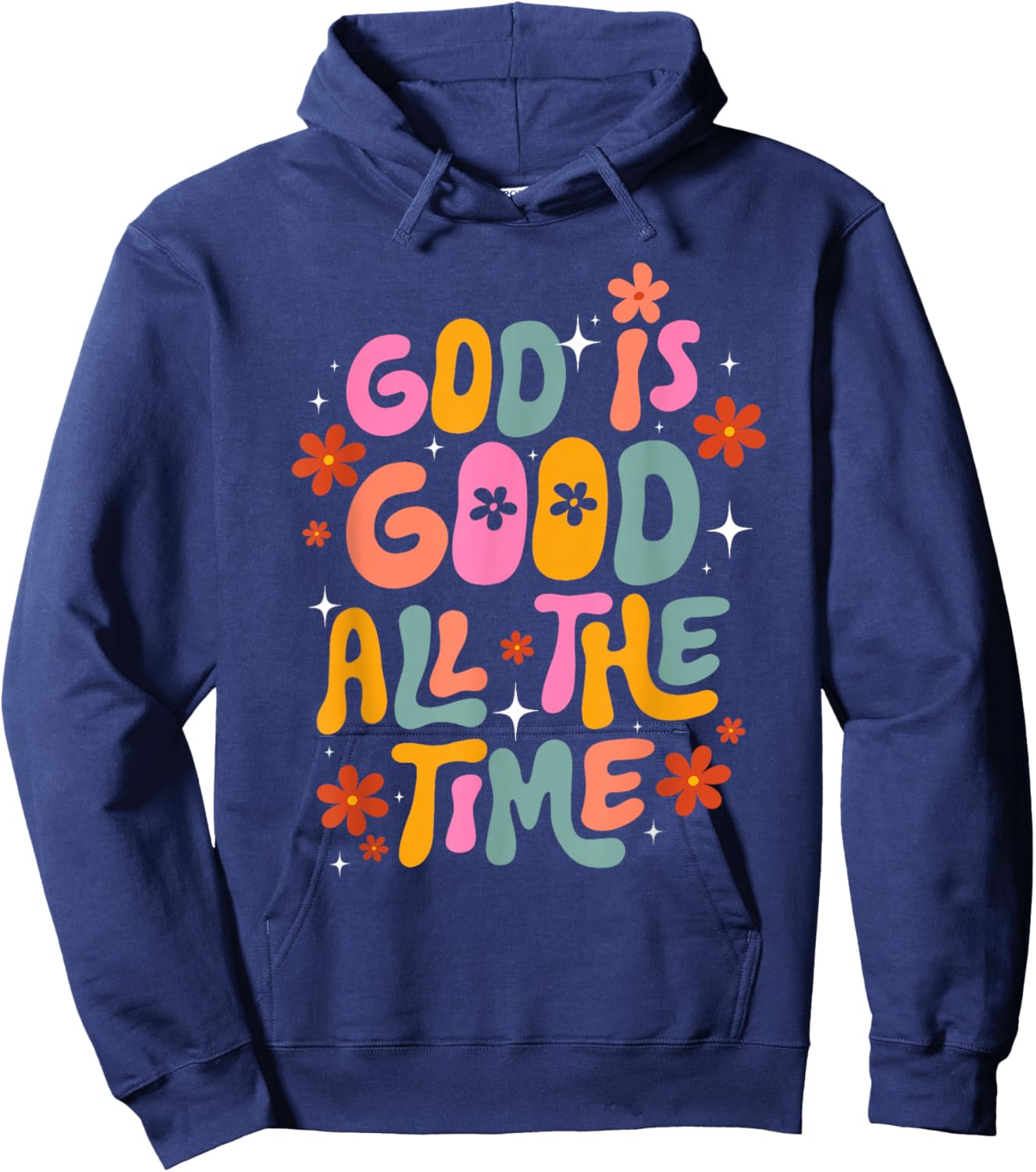 Retro God is Good All The Time Christian Men Women Kids Hoodie - Hoodie | Navy