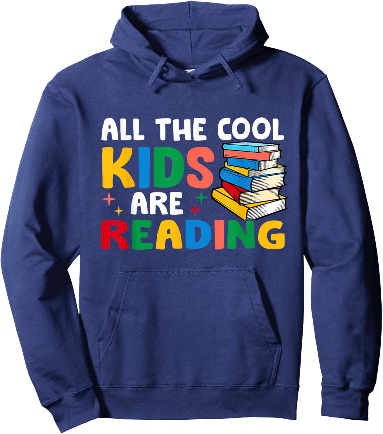 All The-Cool Kids Are Reading Teacher Book Lover Librarian Hoodie - Hoodie | Navy