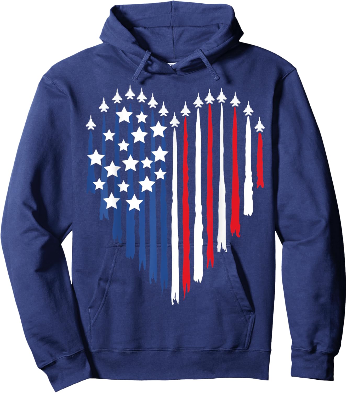 Pilot Airplane American Flag Plane Aviation Valentine Day Hoodie - Hoodie | Navy