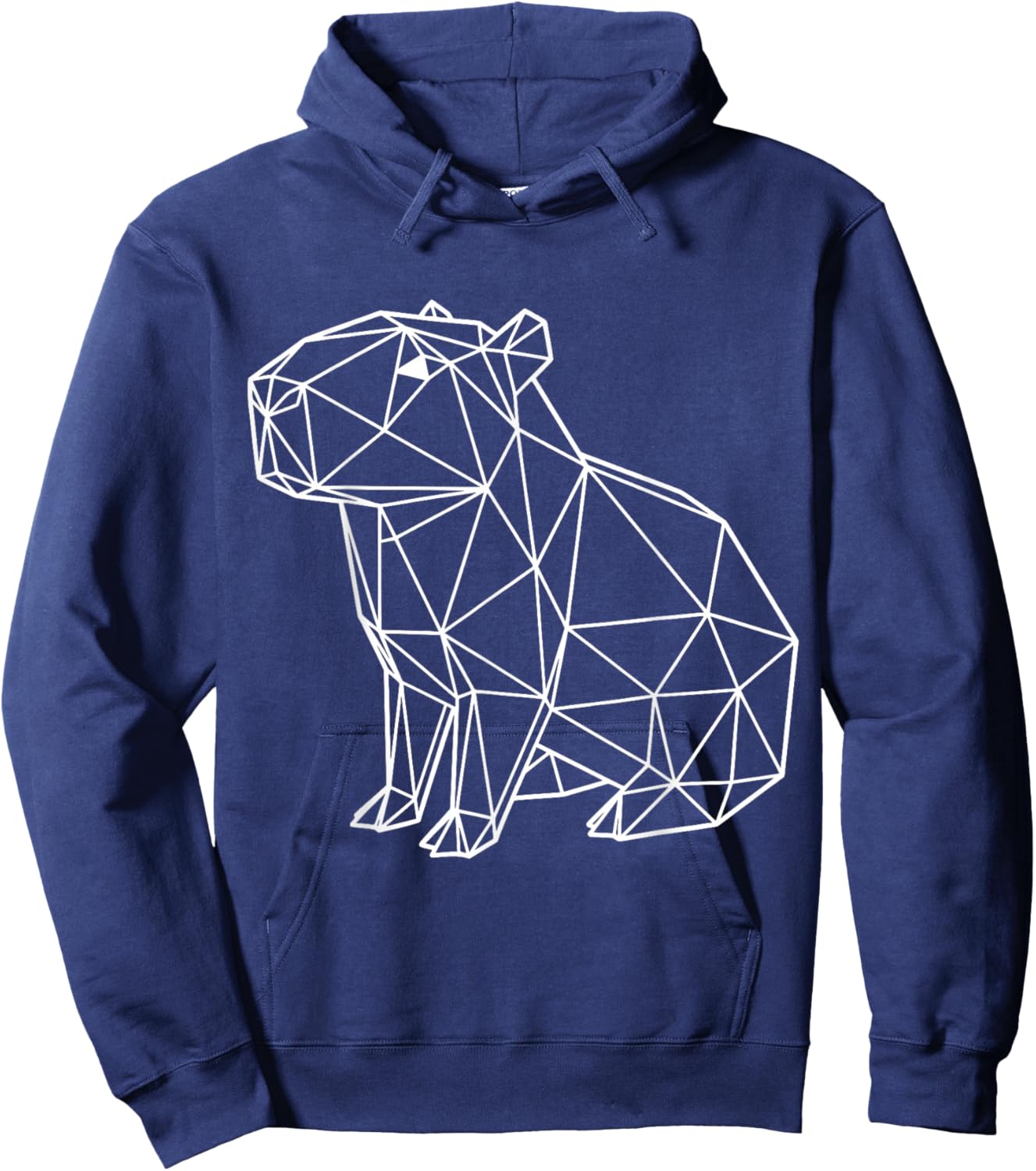 Geometrische Capybara White Line Minimalistisches Tier Hoodie - Hoodie | Navy