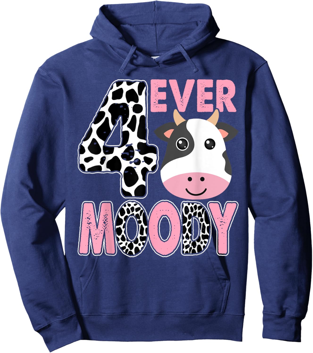 Im 4 4th Bday Four Ever Moody Birthday Decorations Hoodie - Hoodie | Navy