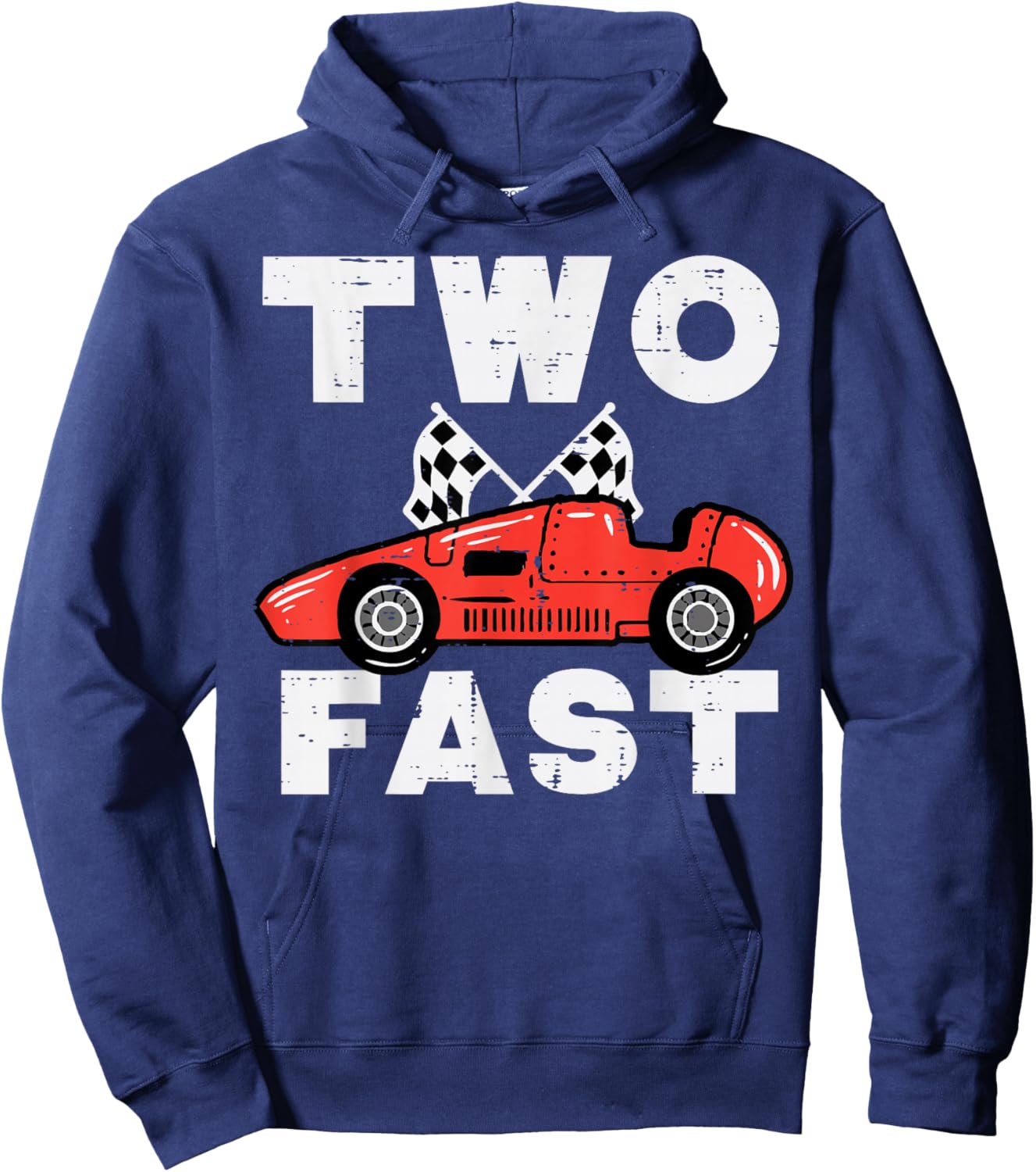 2nd Birthday Race Car Two Fast 2 Year Old Bday Boys Kids Hoodie - Hoodie | Navy