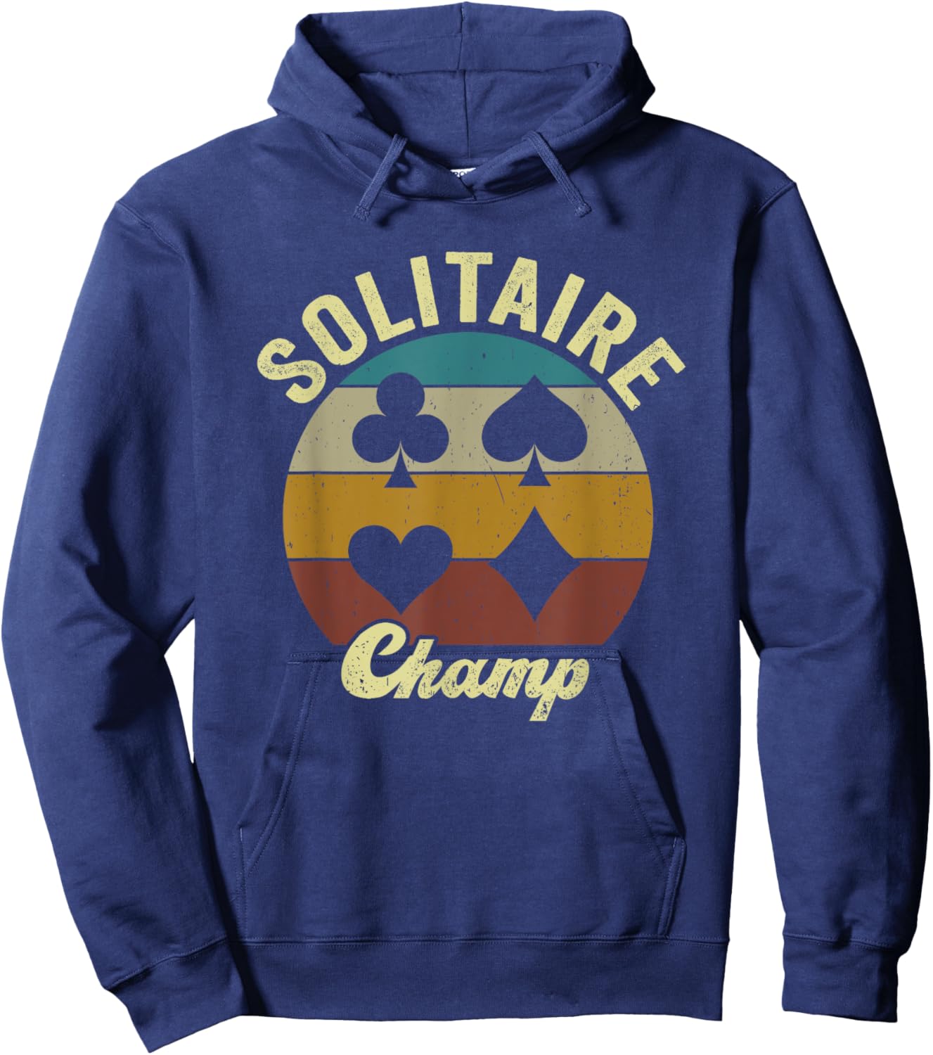 Solitaire Champ Solitaire Lover Funny Solitaire Card Game Hoodie - Hoodie | Navy