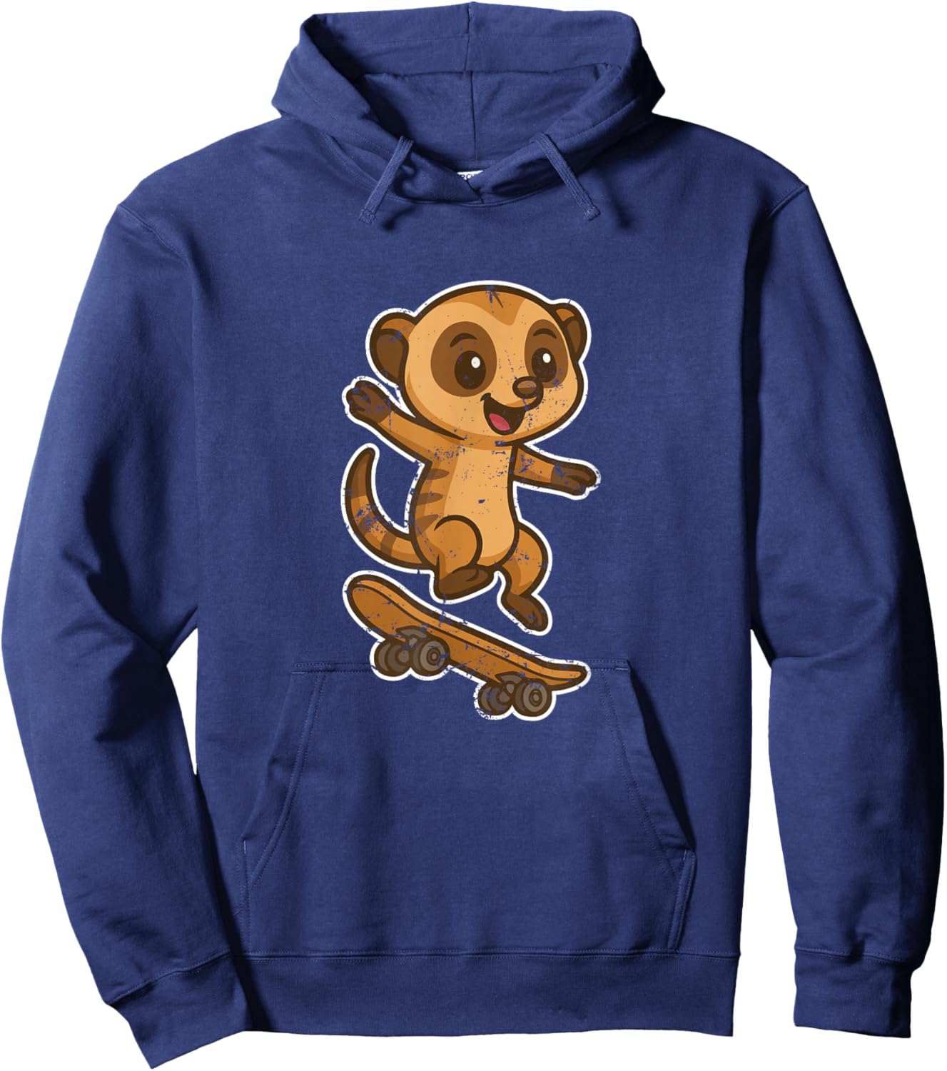 Suricate Skateboard Retro Cartoon Hoodie - Hoodie | Navy