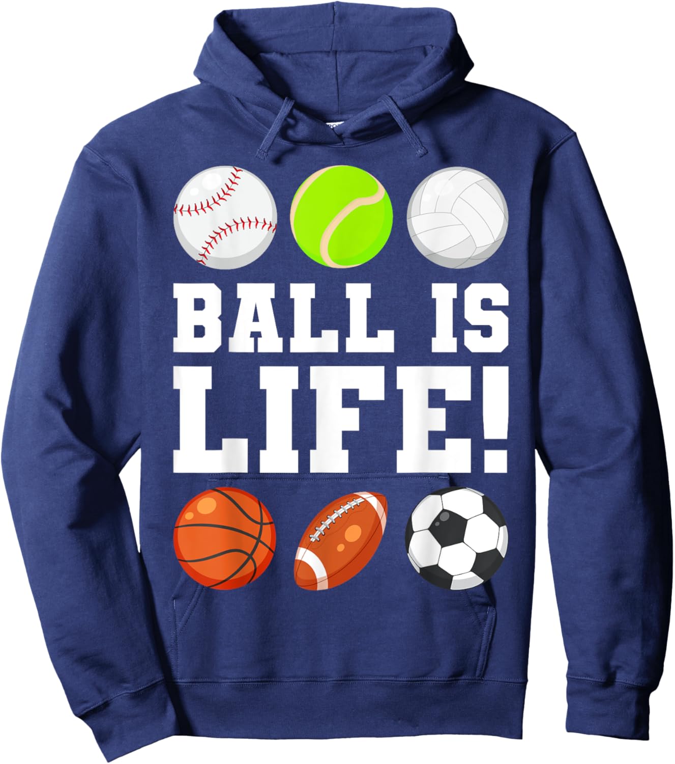 Sports that Include Different Balls Hoodie - Hoodie | Navy