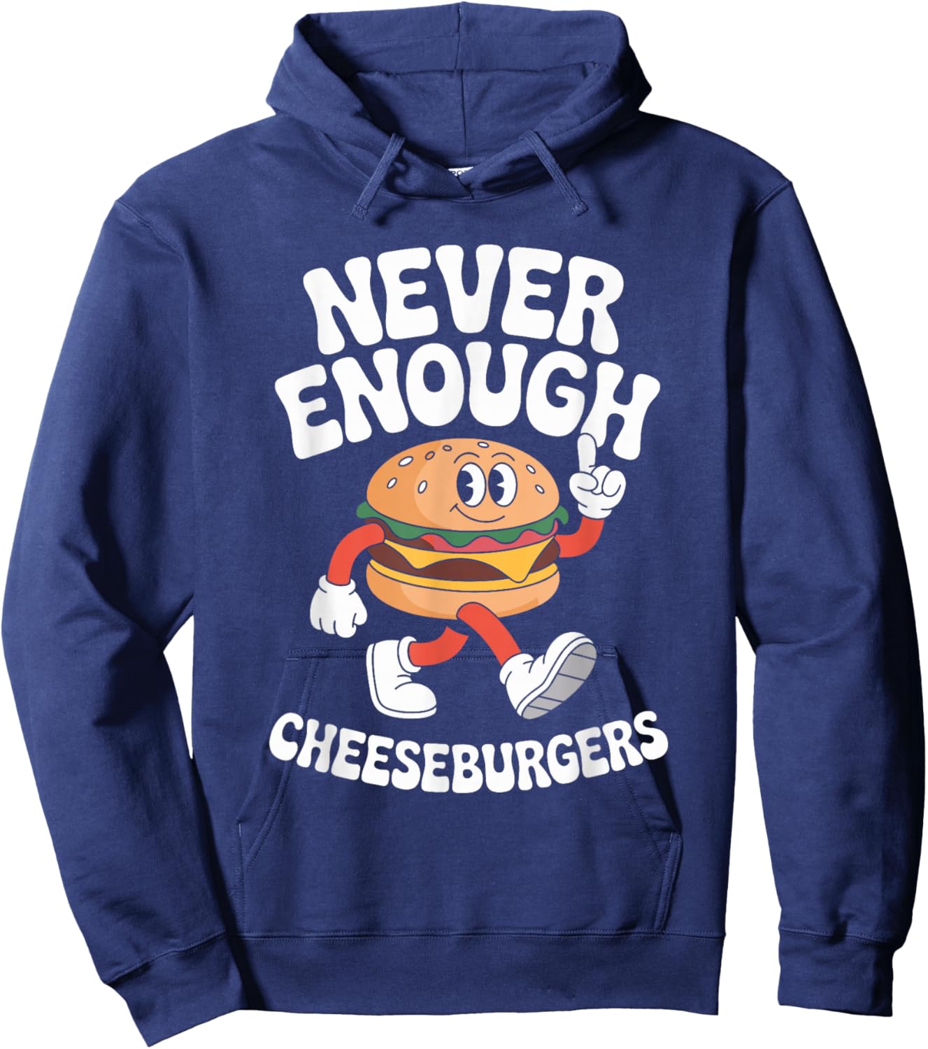 Funny Cheeseburger or Cheeseburgers Retro Hoodie - Hoodie | Navy
