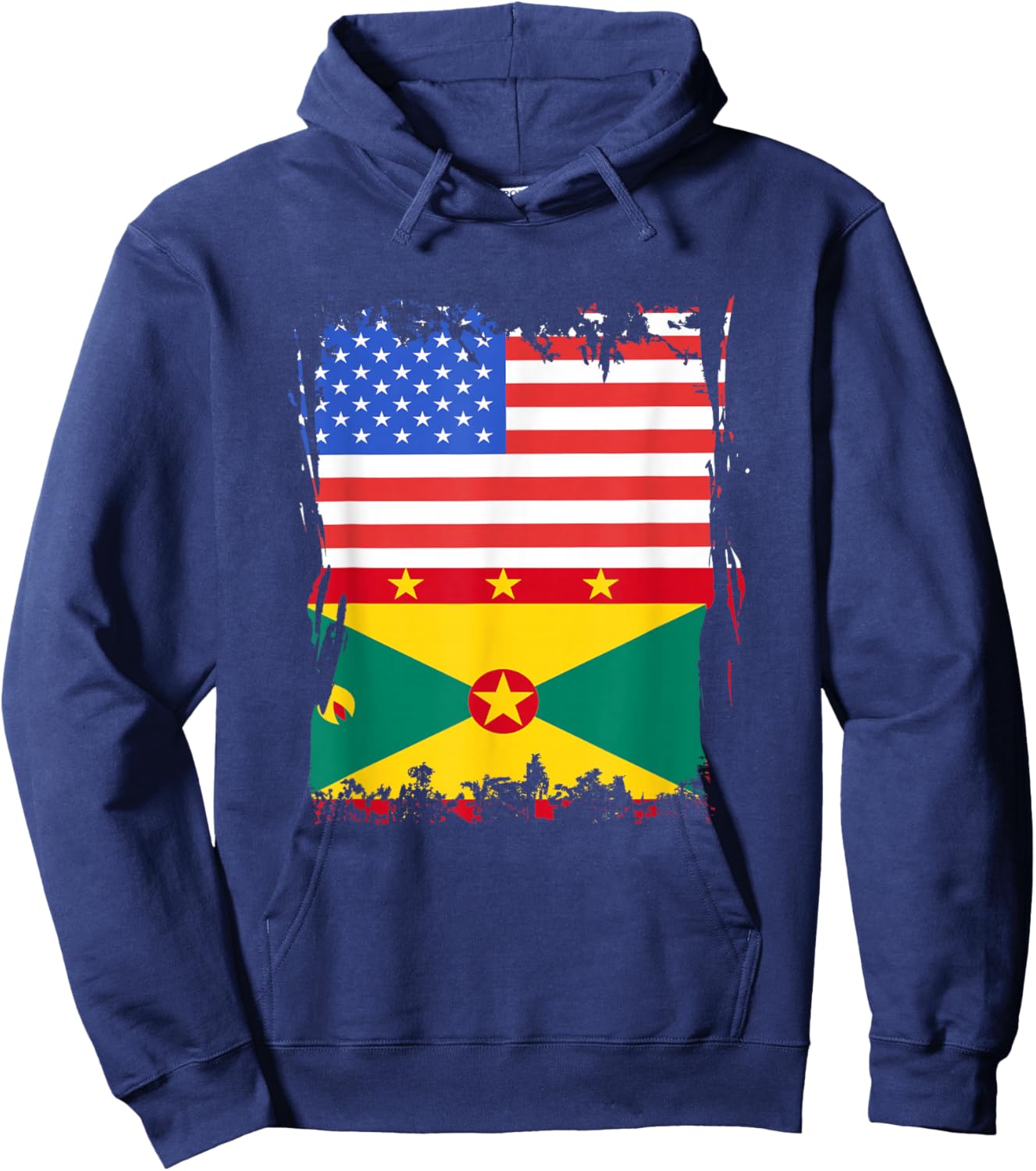 Grenada Flag America Grenadian Pride USA Grenadian Roots Hoodie - Hoodie | Navy