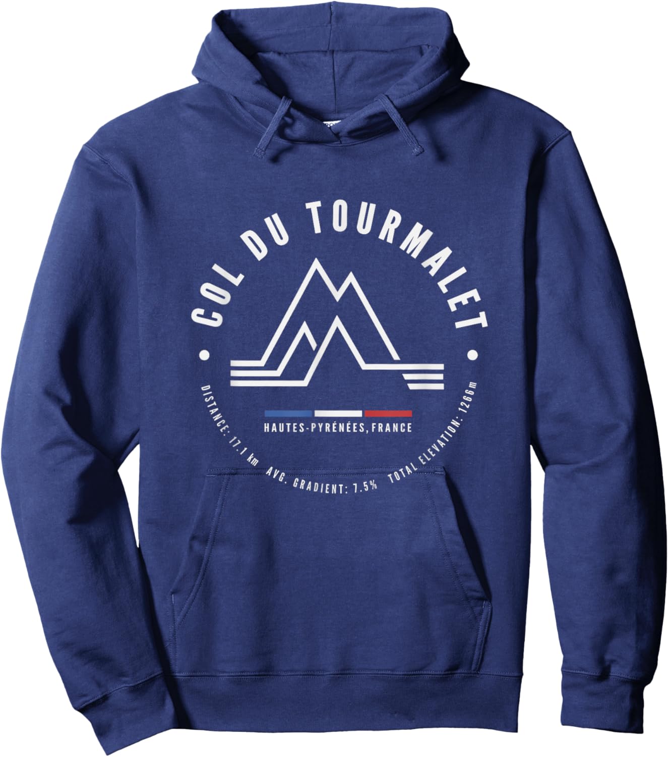 Col Du Tourmalet France French Pyrenees Road Bike Cycling Hoodie - Hoodie | Navy