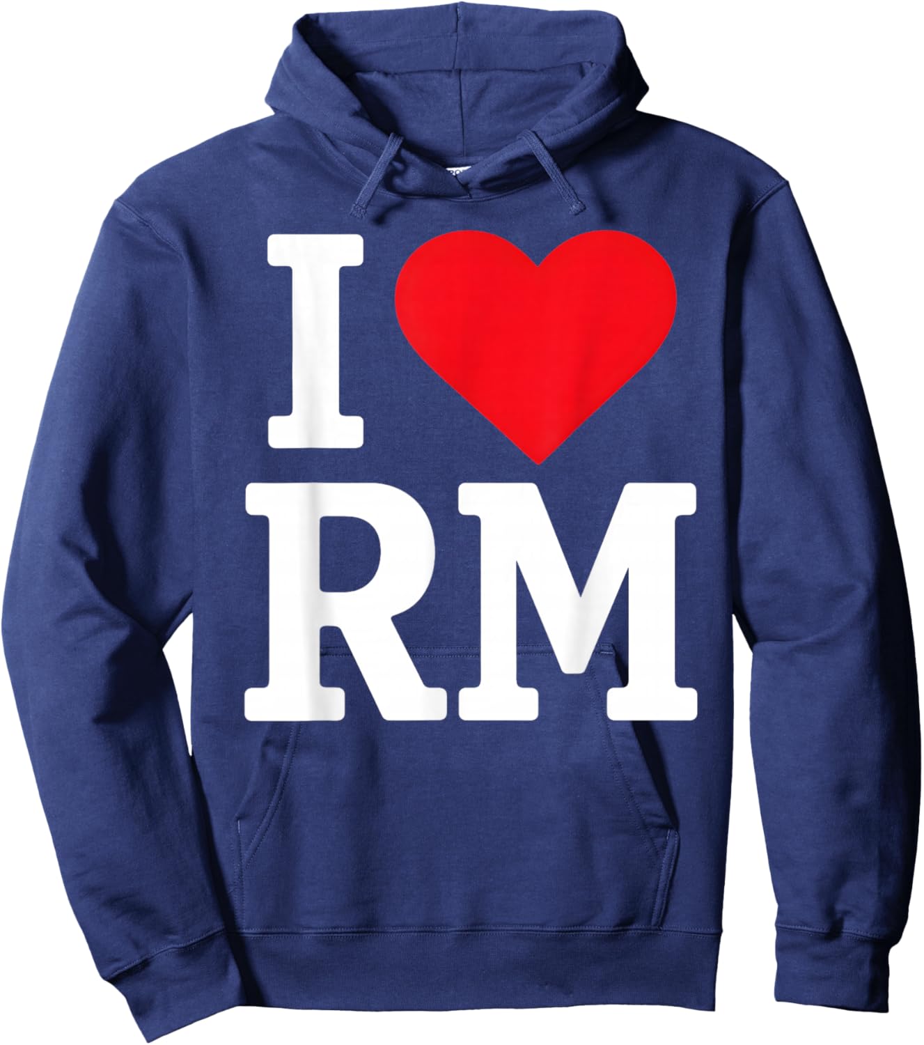 I Love RM Heart Retro Personalized First Name Groovy Hoodie - Hoodie | Navy
