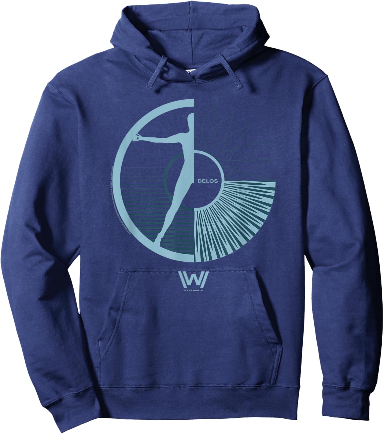 Westworld Delos Inc Round Light Blue Logo Sci Fi TV Show Hoodie - Hoodie | Navy