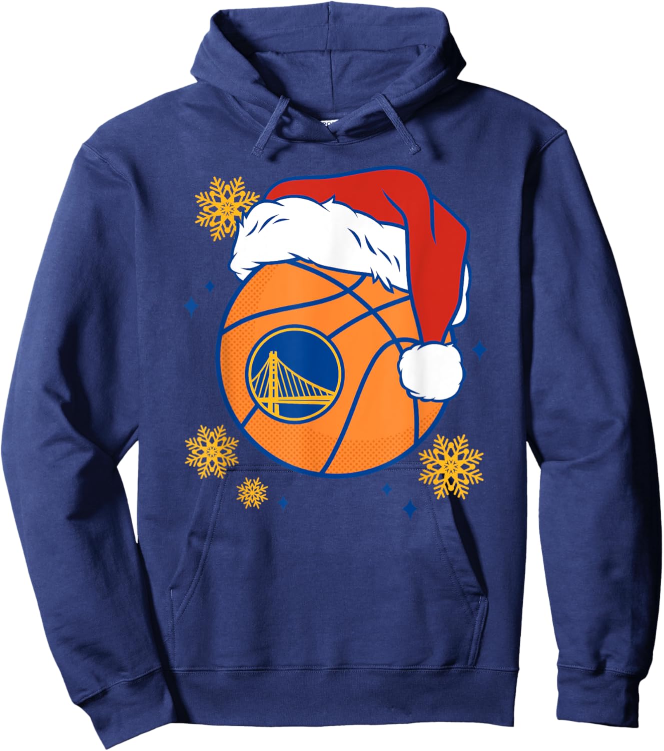 NBA Golden State Warriors Christmas Santa Hat Ball Hoodie - Hoodie | Navy